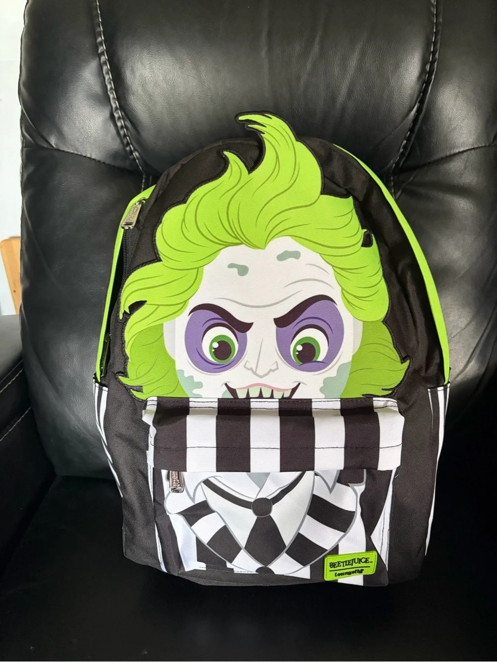 Loungefly Beetlejuice Cosplay Black Green Purple full size Backpack